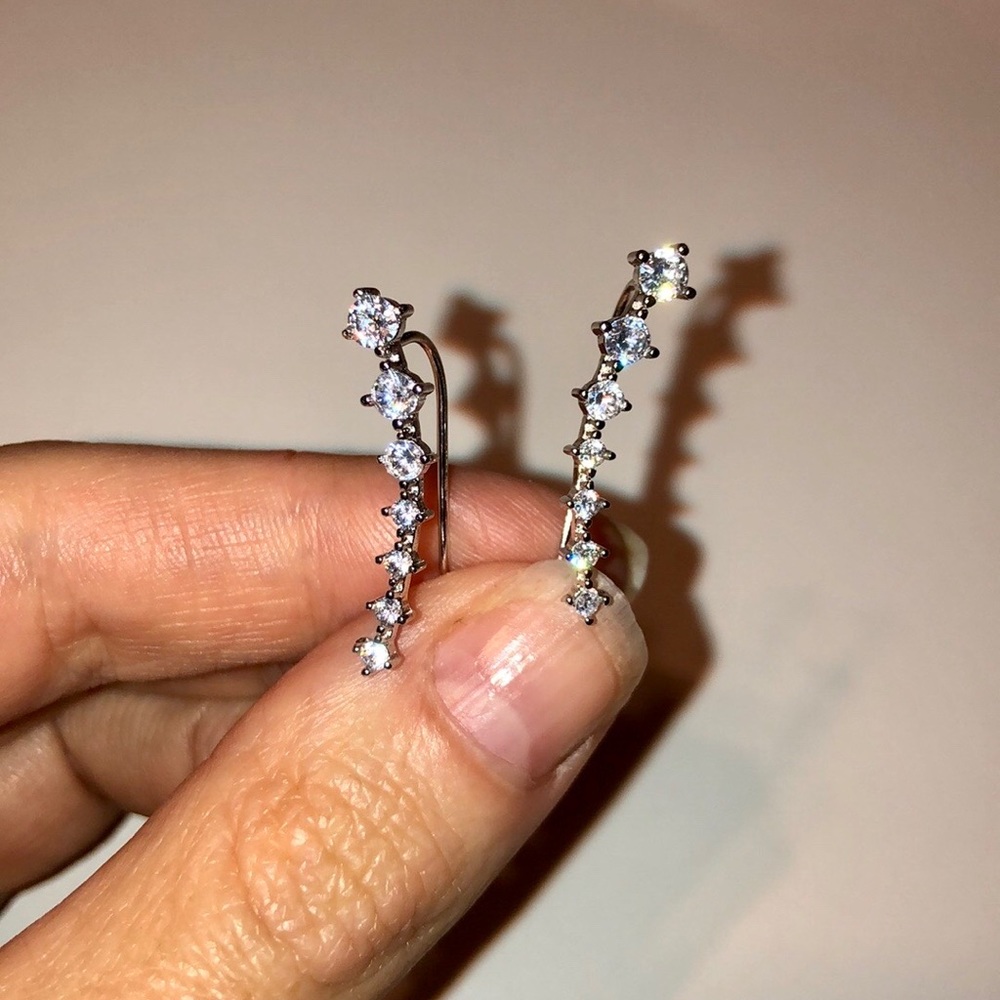 Bling Sparkly Earring Climbers - Picture 4 of 4